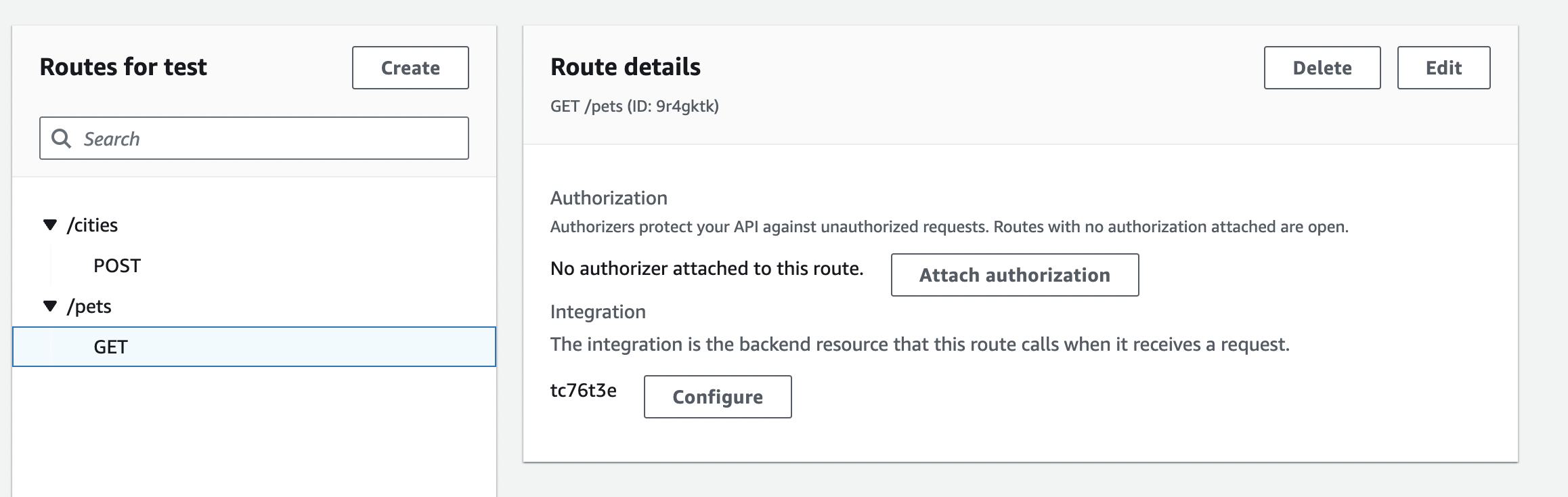 API route methods